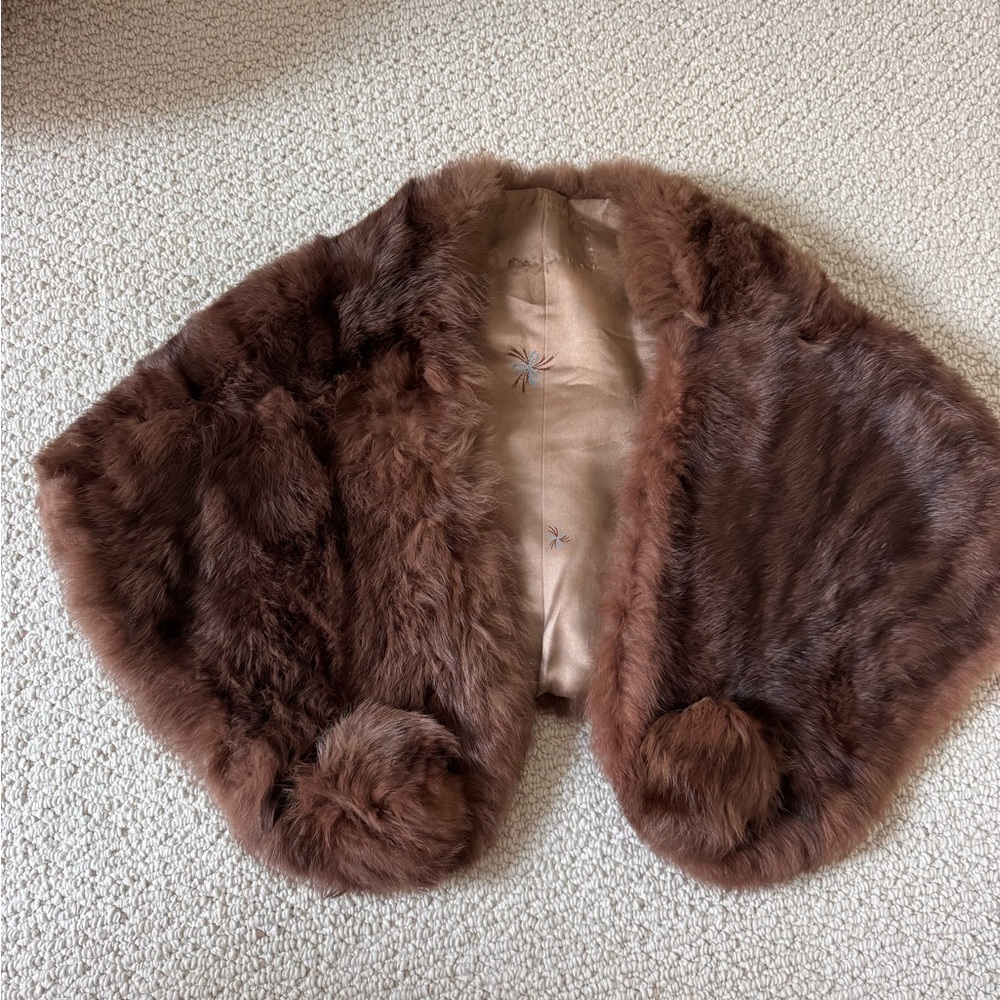 Elegant Brown Fur shawl